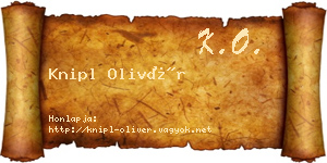 Knipl Olivér névjegykártya